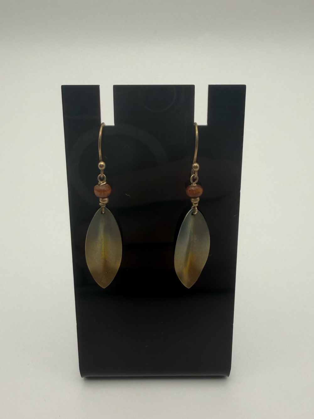 Holly Yashi Handmade Olive and Amber Drop Earrings